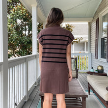 Load image into Gallery viewer, Mocha Stripe Sweater Dress
