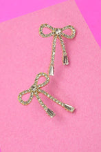 Load image into Gallery viewer, RHINESTONE BOW DROP EARRING