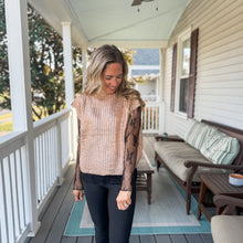 Load image into Gallery viewer, Rose Gold Metallic Short Sleeve Sweater