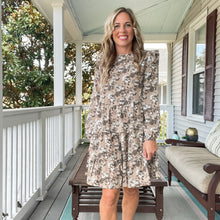 Load image into Gallery viewer, Tan Floral Dress