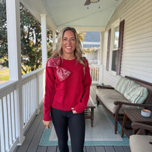 Load image into Gallery viewer, Sequin Bow Red Sweater