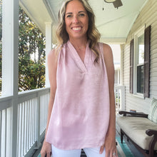 Load image into Gallery viewer, Blush Shimmer Sleeveless Blouse - TwoTwentyTwo Market
