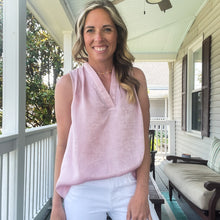 Load image into Gallery viewer, Blush Shimmer Sleeveless Blouse - TwoTwentyTwo Market