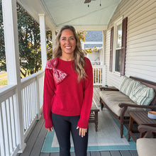 Load image into Gallery viewer, Sequin Bow Red Sweater