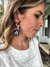 Load image into Gallery viewer, 3 US Flag Star Earrings - TwoTwentyTwo Market