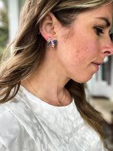 Load image into Gallery viewer, Preppy US Flag Ribbon Earrings - TwoTwentyTwo Market