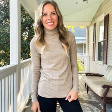 Load image into Gallery viewer, Oatmeal Mock Neck Top - TwoTwentyTwo Market