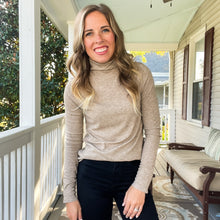 Load image into Gallery viewer, Oatmeal Mock Neck Top - TwoTwentyTwo Market