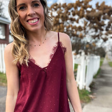 Load image into Gallery viewer, Burgundy Lace Cami - TwoTwentyTwo Market
