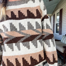 Load image into Gallery viewer, Geometric Fair Isle Sweater Mocha - TwoTwentyTwo Market