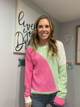 Load image into Gallery viewer, Lime and Pink Colorblock Top - TwoTwentyTwo Market