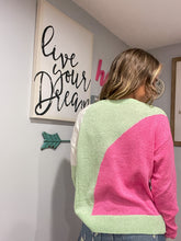 Load image into Gallery viewer, Lime and Pink Colorblock Top - TwoTwentyTwo Market