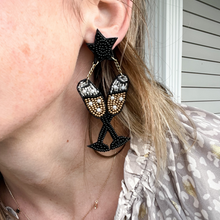 Load image into Gallery viewer, Star & Champagne Glass Bead Earrings - TwoTwentyTwo Market