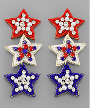 Load image into Gallery viewer, 3 US Flag Star Earrings - TwoTwentyTwo Market
