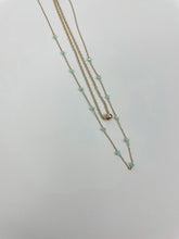 Load image into Gallery viewer, Gold Teal Jewel Necklace - TwoTwentyTwo Market