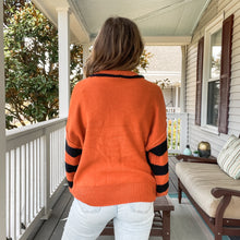 Load image into Gallery viewer, Black &amp; Orange Stripe Sweater
