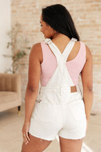 Load image into Gallery viewer, Anna High Rise Garment Dyed Cutoff Shortalls in Ecru
