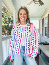 Load image into Gallery viewer, Pink Multicolor Geometric Print Jacket