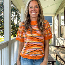 Load image into Gallery viewer, Summer Knit Stripe Top Orange
