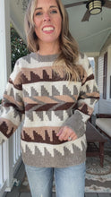 Load and play video in Gallery viewer, Geometric Fair Isle Sweater Mocha