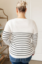 Load image into Gallery viewer, Be Still V-Neck Striped Sweater