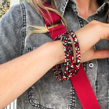 Load image into Gallery viewer, Red and Black Beaded Bracelet Set - TwoTwentyTwo Market
