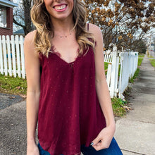Load image into Gallery viewer, Burgundy Lace Cami - TwoTwentyTwo Market