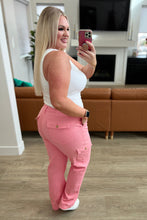 Load image into Gallery viewer, Peggy High Rise Cargo Straight Jeans in Pink
