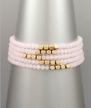 Load image into Gallery viewer, Rose  5 Row Beaded Bracelet - TwoTwentyTwo Market
