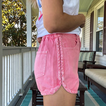 Load image into Gallery viewer, Tulip Hem Denim Shorts- Coral - TwoTwentyTwo Market
