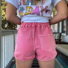 Load image into Gallery viewer, Tulip Hem Denim Shorts- Coral - TwoTwentyTwo Market
