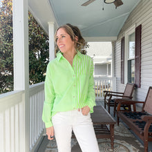 Load image into Gallery viewer, Neon Button Down Long Sleeve - Green - TwoTwentyTwo Market
