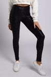 Crackle Glaze Foil High Waist Leggings