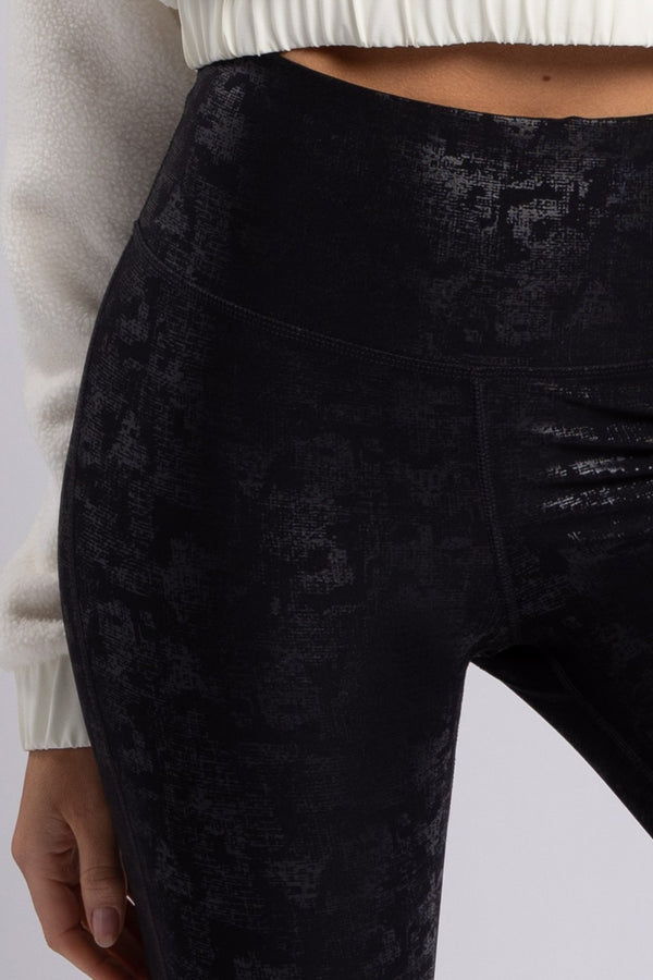 Crackle Glaze Foil High Waist Leggings