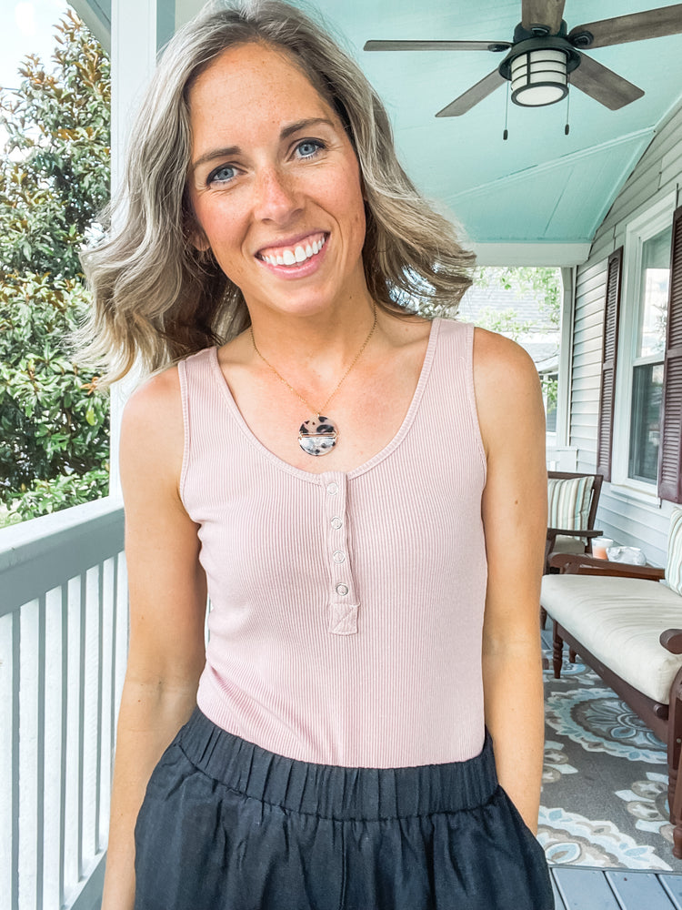 Pink Henley Bodysuit